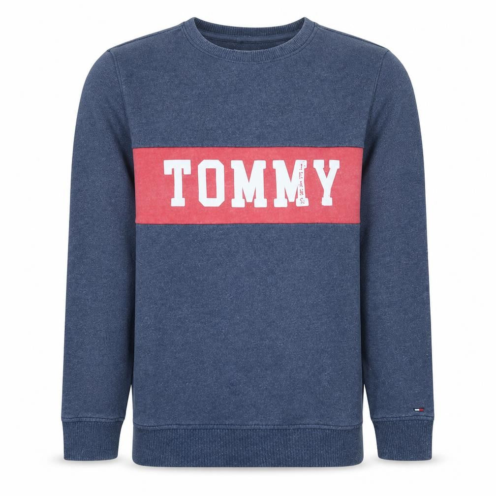 Tommy Jeans Men's Blue Logo Pullover Sweatshirt Size M Regular Fit