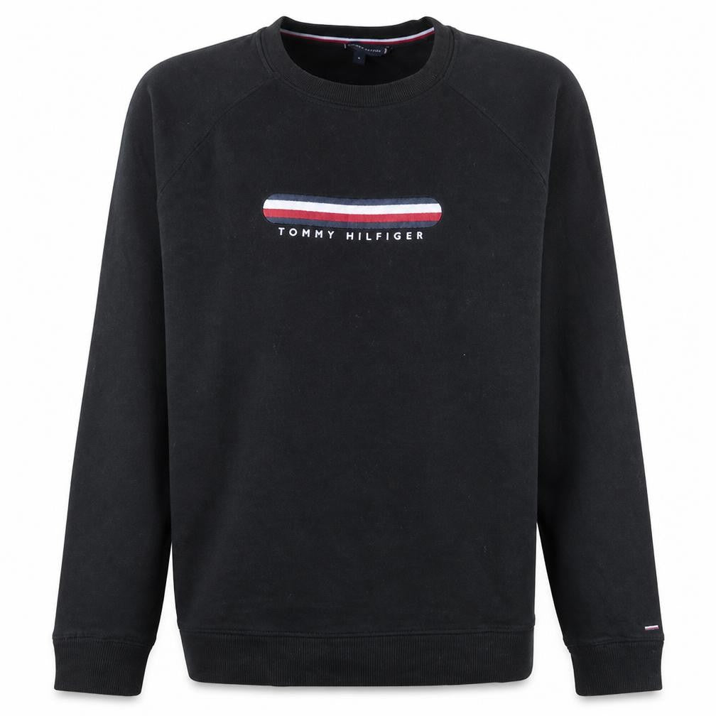 Tommy Hilfiger Men's Black Logo Crew Neck Sweatshirt Size M