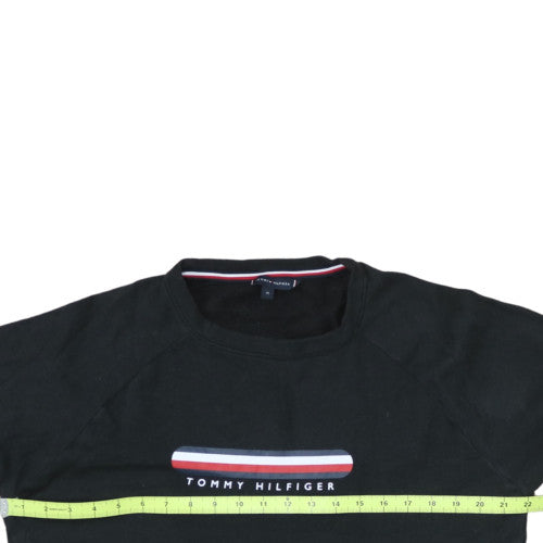 Tommy Hilfiger Men's Black Logo Crew Neck Sweatshirt Size M