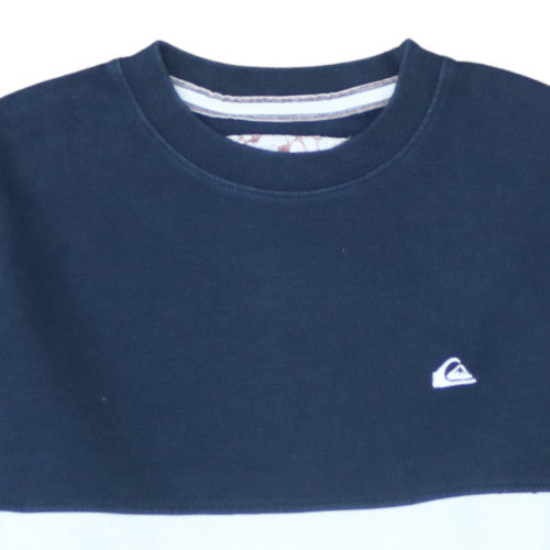 Quiksilver Mens Blue White Colour Block Crew Sweatshirt Size S