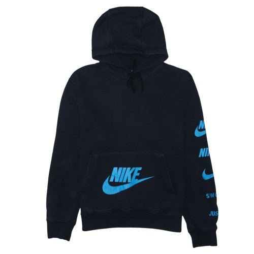 Nike Mens Black Pullover Hoodie S Graphic Logo Sports Fleece