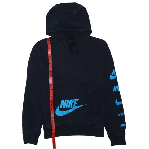Nike Mens Black Pullover Hoodie S Graphic Logo Sports Fleece