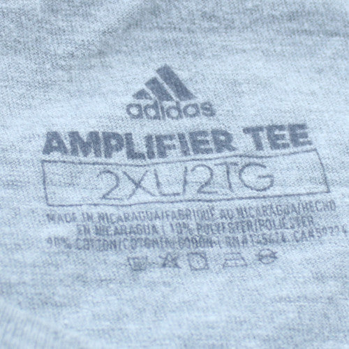 Adidas Mens Grey 2XL Amplifier Sports Logo T-Shirt