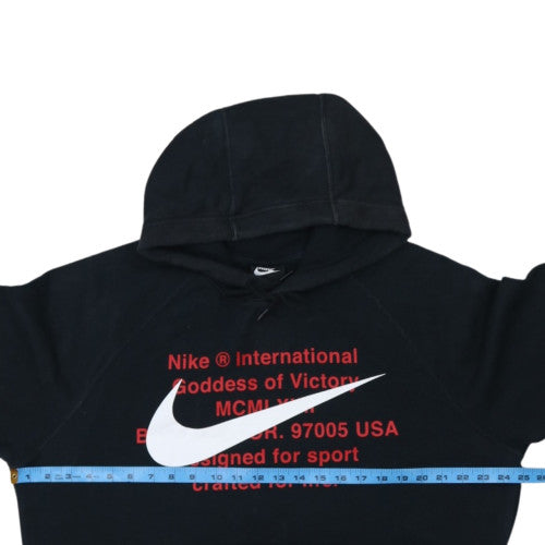 Nike Men’s Black Pullover Hoodie L Logo Graphic Fleece Sweatshirt