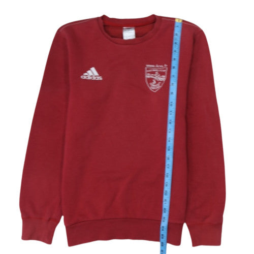 Adidas Men's Red Small Crew Neck Pullover Sweatshirt