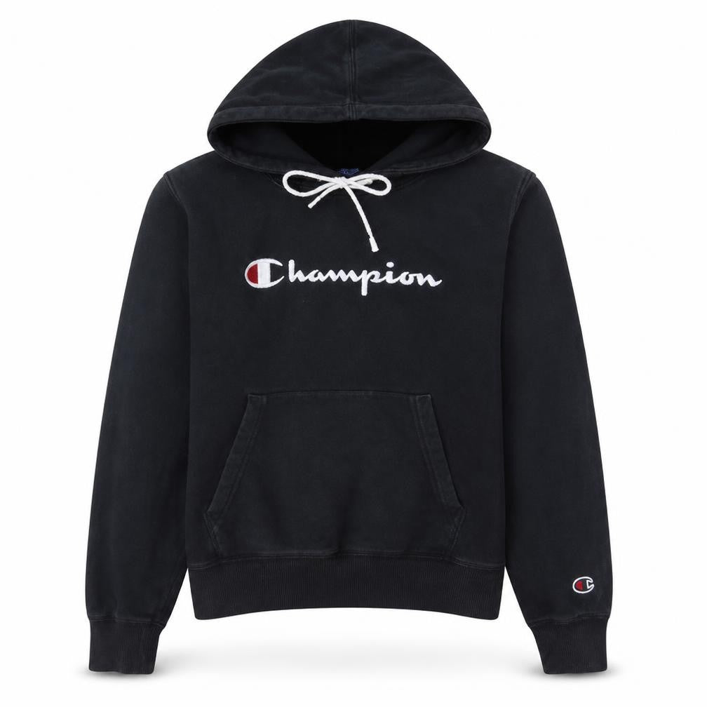 Champion Women's Black Small Pullover Hoodie 100% Cotton Logo Style