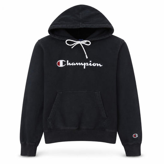 Champion Women's Black Small Pullover Hoodie 100% Cotton Logo Style