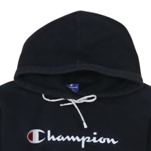 Champion Women's Black Small Pullover Hoodie 100% Cotton Logo Style