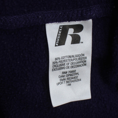 Russell Men’s Purple Full Zip Hoodie XL Fleece Cotton Blend