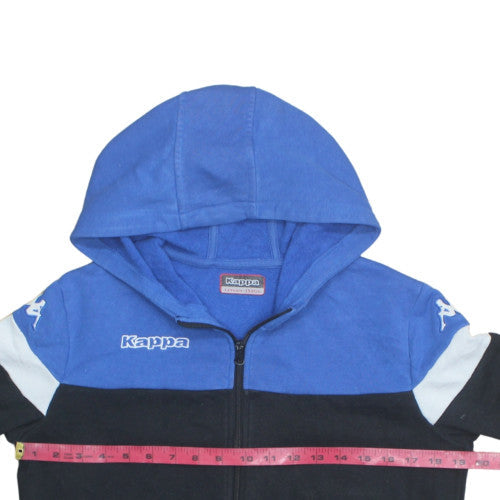 Kappa Boys Blue & Black Full Zip Hoodie 12 Years Cotton Blend