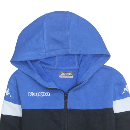 Kappa Boys Blue & Black Full Zip Hoodie 12 Years Cotton Blend