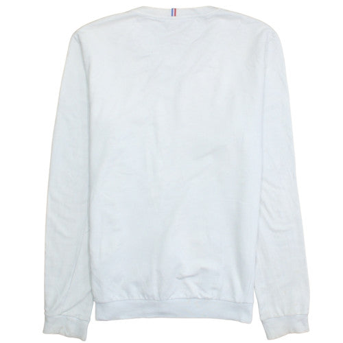 Le Coq Sportif Men's White Crew Neck Sweatshirt L Pullover Logo