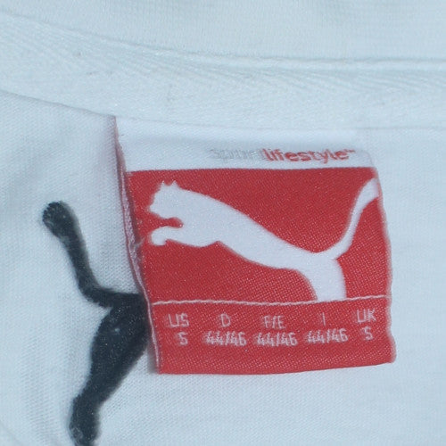 Puma Men's White Small Logo Graphic Sports T-Shirt