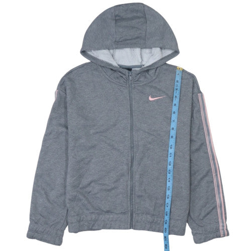 Nike Girls Grey Dri-Fit Full Zip Hoodie XL Lightweight Sportswear