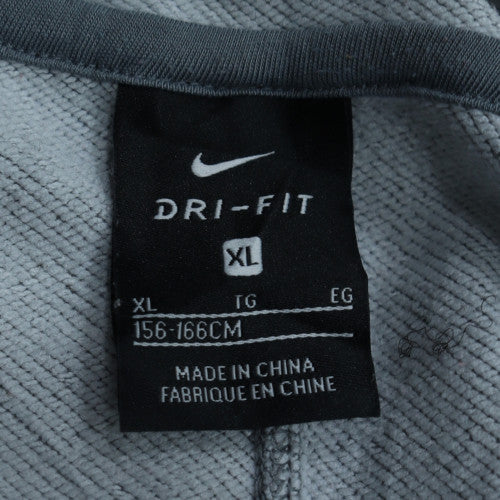 Nike Girls Grey Dri-Fit Full Zip Hoodie XL Lightweight Sportswear