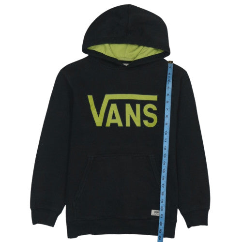 Vans Boys Black XL Pullover Hoodie with Logo Print and Kangaroo Pocket