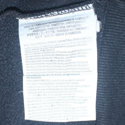 Vans Boys Black XL Pullover Hoodie with Logo Print and Kangaroo Pocket