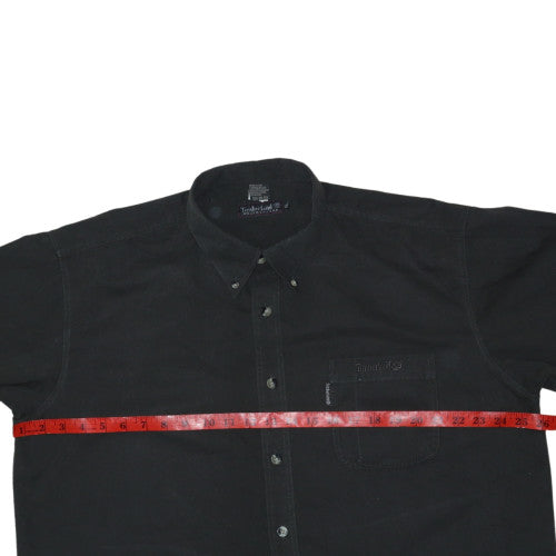 Timberland Men's Black Short Sleeve Button-Down Cotton Shirt Size L