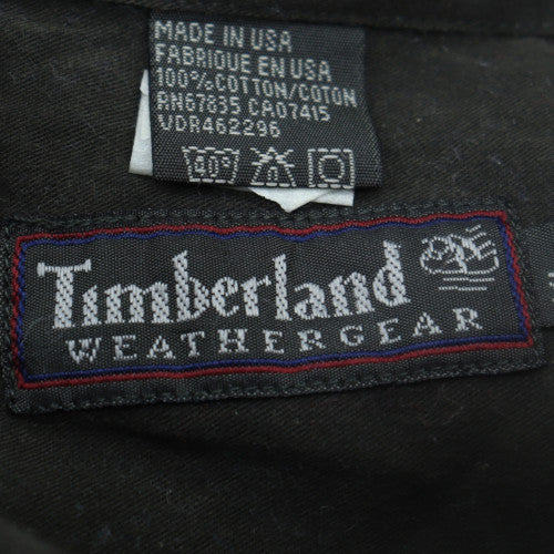 Timberland Men's Black Short Sleeve Button-Down Cotton Shirt Size L