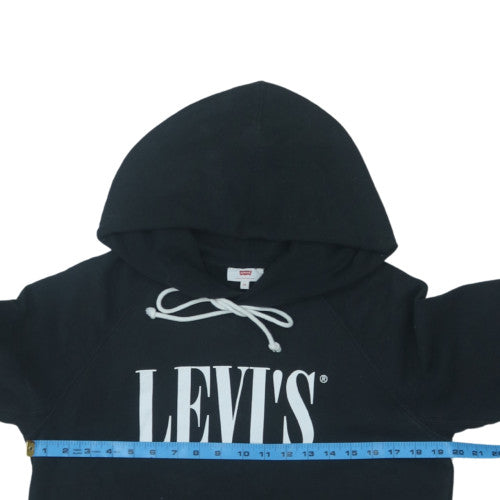 Levi's Womens Black XS Pullover Hoodie with Logo Print