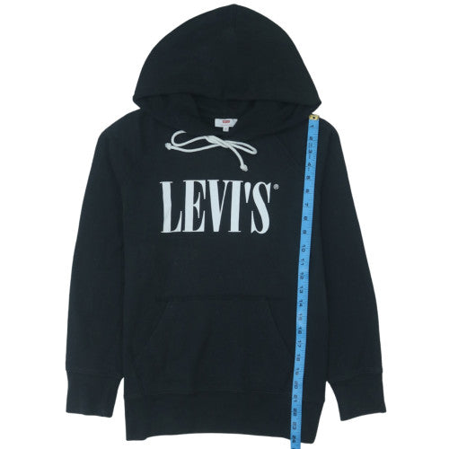 Levi's Womens Black XS Pullover Hoodie with Logo Print