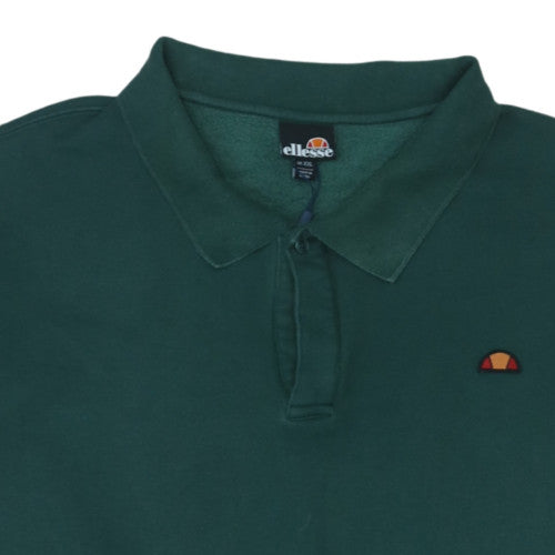 Ellesse Men’s Green Collared Henley Sweatshirt 2XL Regular Fit