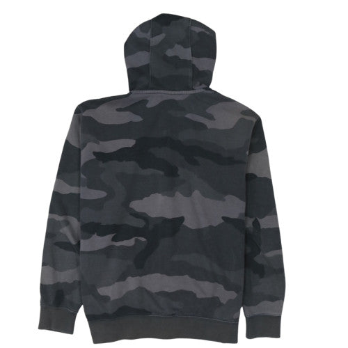 Nike Men Grey Camouflage Full Zip Hoodie Size L Fleece Regular Fit