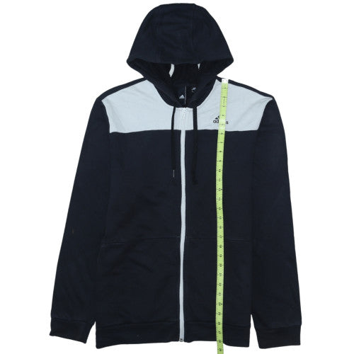 Adidas Mens Black & White Full Zip Hoodie Size L Hooded Sweatshirt
