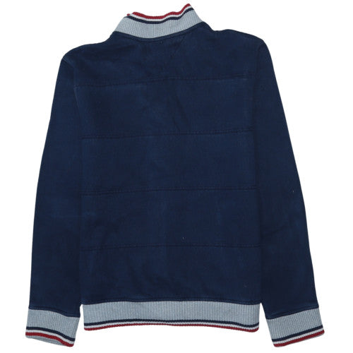 Tommy Hilfiger Men Blue Varsity Jacket Size L Cotton Blend