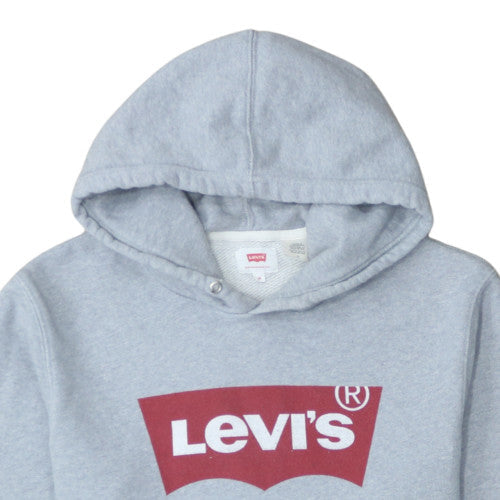 Levi's Men's Grey Pullover Hoodie M Regular Fit Fleece Sweatshirt