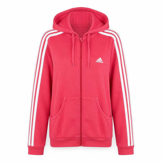 Adidas Womens Red Full Zip Hoodie Size 16 Hooded Sweatshirt