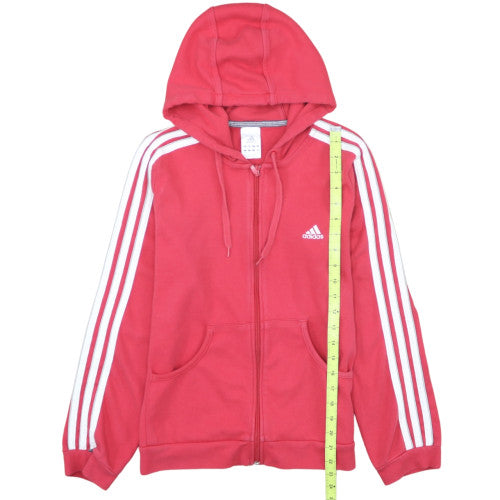 Adidas Womens Red Full Zip Hoodie Size 16 Hooded Sweatshirt