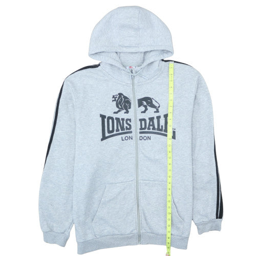 Lonsdale Men's Grey Full Zip Hoodie 2XL Sports Fleece