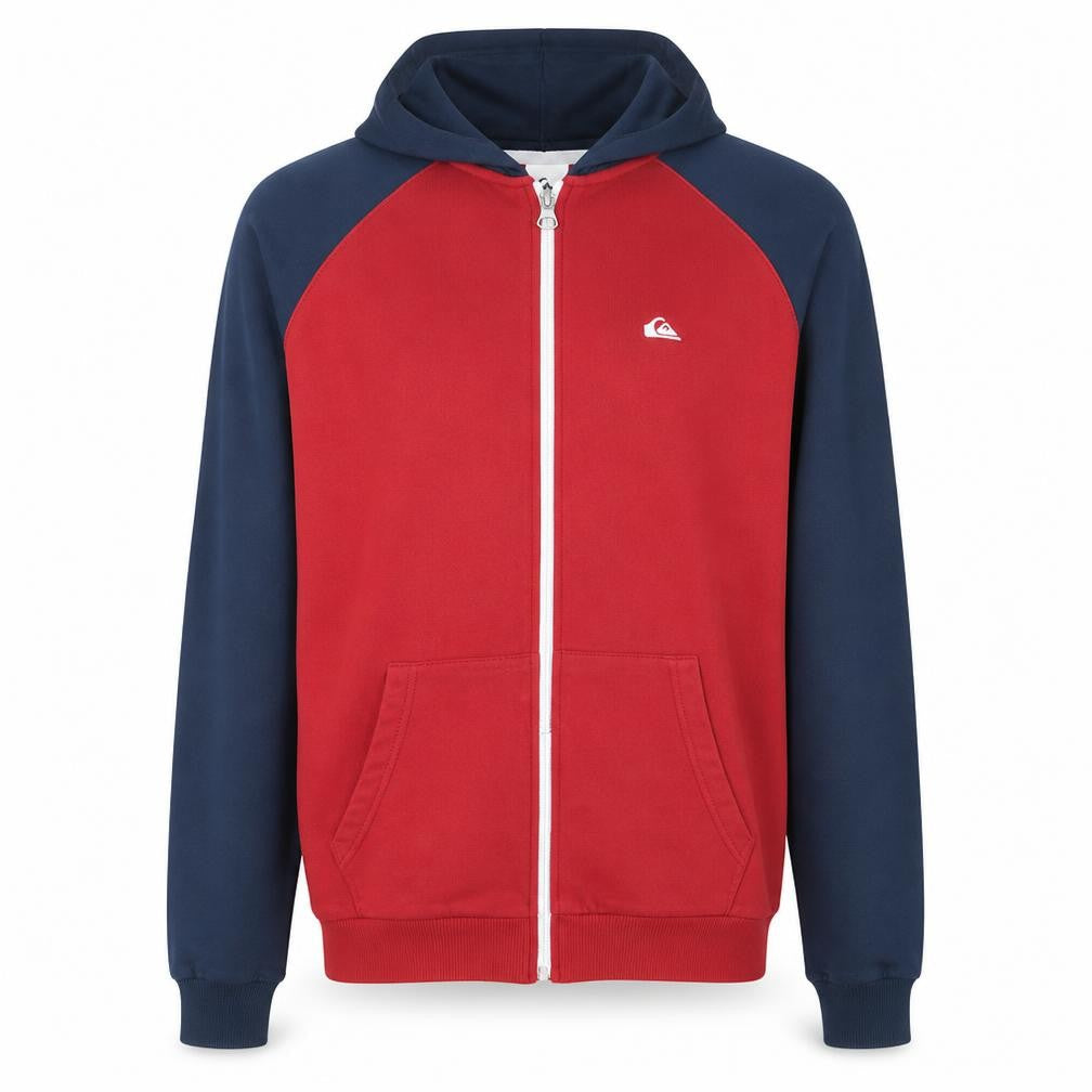Quiksilver Mens Red Full Zip Fleece Hoodie XL