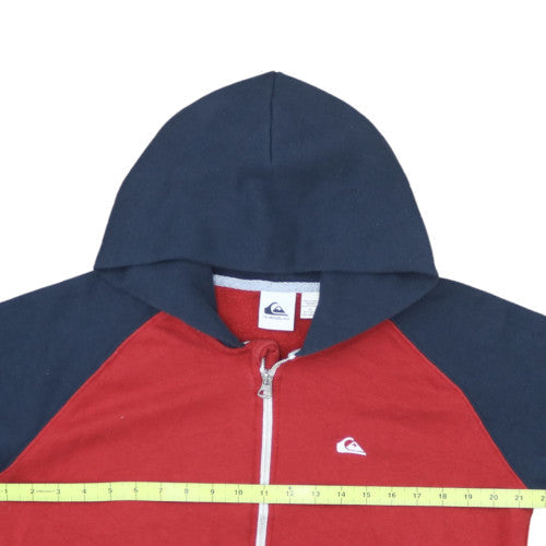 Quiksilver Mens Red Full Zip Fleece Hoodie XL