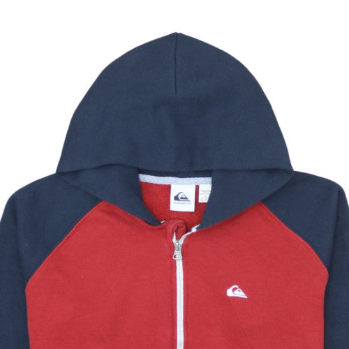 Quiksilver Mens Red Full Zip Fleece Hoodie XL