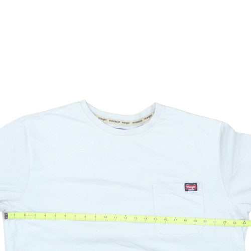 Wrangler Men's Light Blue Workwear Cotton Crew Neck T-Shirt XLT