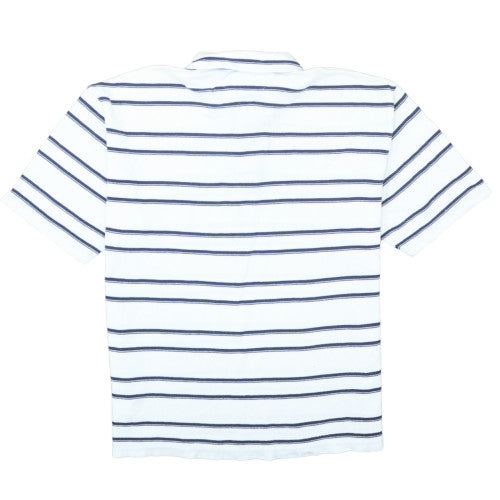Tommy Hilfiger Men’s White Striped Polo Shirt XL Classic Fit