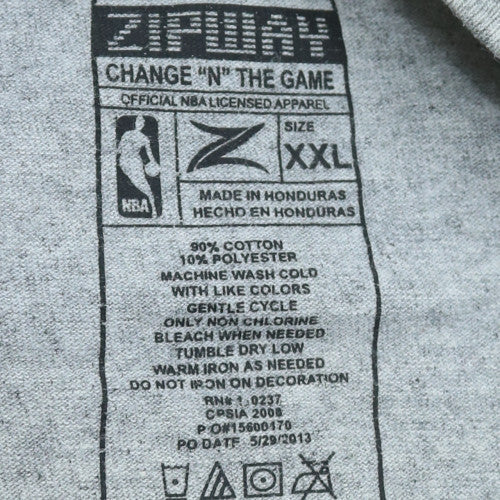 Zipway Men's Grey Los Angeles Lakers Graphic T-Shirt XXL