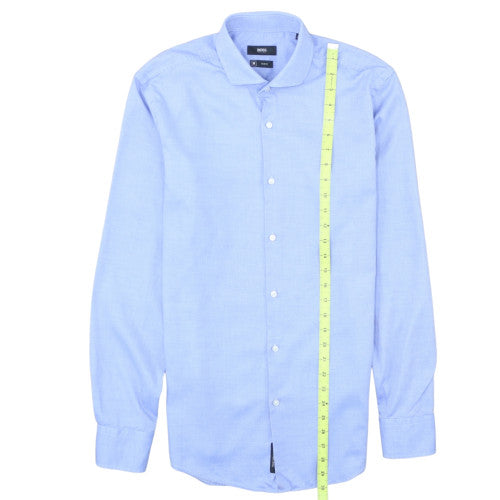 Hugo Boss Men's Blue Slim Fit Long Sleeve Button-Up Shirt Size 15.5
