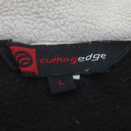 Cutting Edge Men's Black Fleece 1/4 Zip Pullover Sweatshirt L