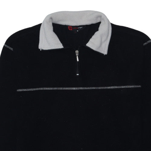 Cutting Edge Men's Black Fleece 1/4 Zip Pullover Sweatshirt L