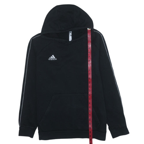 adidas Men Black Pullover Hoodie Fleece Regular Fit Size L