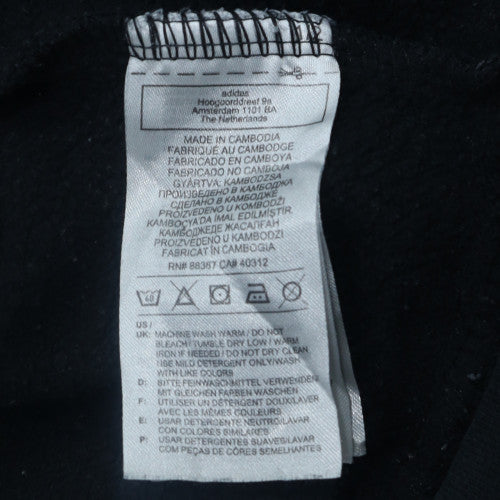 adidas Men Black Pullover Hoodie Fleece Regular Fit Size L