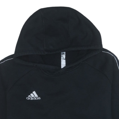 adidas Men Black Pullover Hoodie Fleece Regular Fit Size L