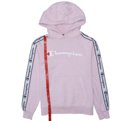 Champion Womens Pink XS Pullover Hoodie Logo Hooded Sweatshirt