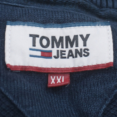 Tommy Jeans Men's Blue 2XL Cotton Crew Neck Pullover Jumper