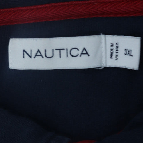 Nautica Men’s Blue 3XL Colourblock Polo Shirt Embroidered Logo