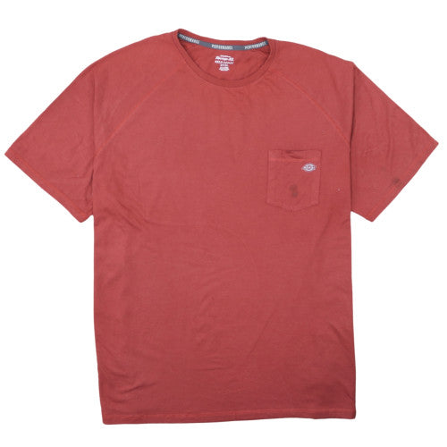 Dickies Mens Red 4XLT Performance Temp-iQ Cotton T-Shirt