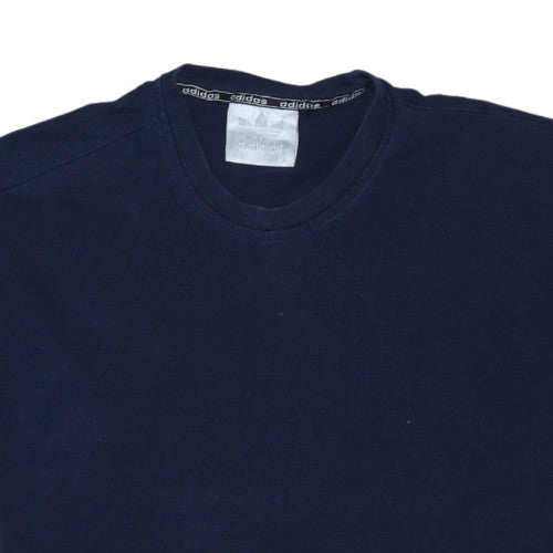 Adidas Mens Navy Blue Crew Neck Short Sleeve Cotton T-Shirt M